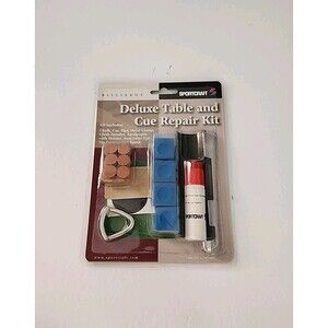 SPORTCRAFT Deluxe Table Cue Repair Kit Billiards Pool Stick Tip Chalk Cloth
